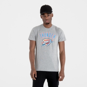 Grey New Era Oklahoma City Thunder NBA Team Logo T-Shirt | ELDT56783