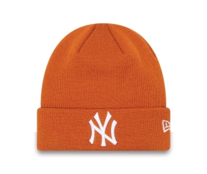 Orange New Era New York Yankees League Essentials Beanie Hat Knit | BCSM27869