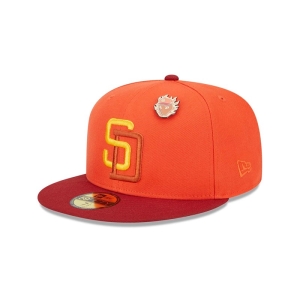 Orange New Era San Diego Padres Outer Space Fitted Cap 59fifty | VHJY38192