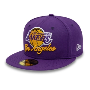 Purple New Era La Lakers Dual Logo Fitted Cap 59fifty | ZPEX04765