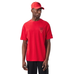 Red New Era Chicago Bulls NBA Stacked Oversized T-Shirt | WBGV82594