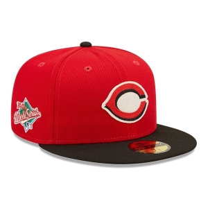 Red New Era Cincinnati Reds Ne Letterman Fitted Cap 59fifty | YDTE65043