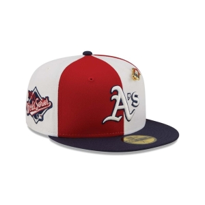 Red New Era Oakland Athletics Pinwheel Americana Fitted Cap 59fifty | ILWJ81596