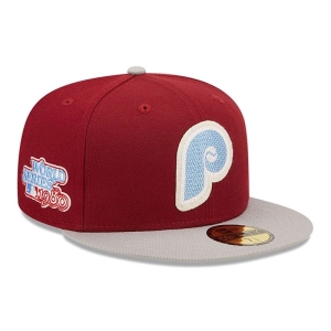 Red New Era Philadelphia Phillies Ne Letterman Fitted Cap 59fifty | DHLP17528