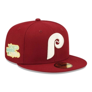 Red New Era Philadelphia Phillies Pop Fitted Cap 59fifty | GAJT73062