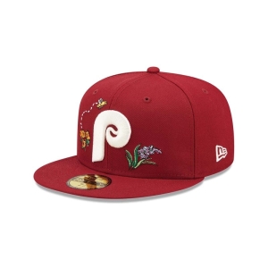 Red New Era Philadelphia Phillies Watercolour Floral Cap 59fifty | IQMR95704