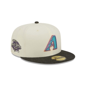 White New Era Arizona Diamondbacks MLB Chrome Fitted Cap 59fifty | DZGY53107