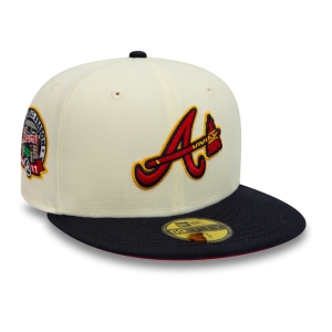 White New Era Atlanta Braves 2017 Chrome Fitted Cap 59fifty | NZCA47539