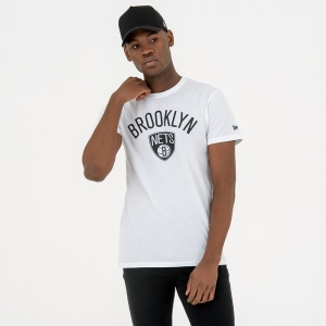 White New Era Brooklyn Nets T-Shirt | UBEW65871