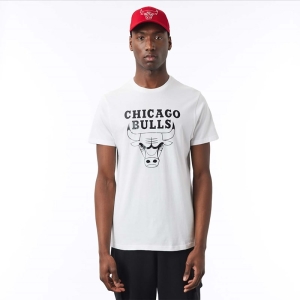 White New Era Chicago Bulls NBA Foil T-Shirt | CVFZ78915