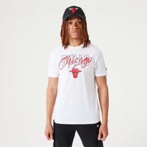 White New Era Chicago Bulls NBA Script T-Shirt | IMOJ13258