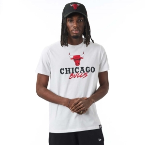 White New Era Chicago Bulls NBA Script T-Shirt | YPTU82704