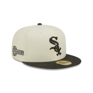 White New Era Chicago Sox MLB Chrome Fitted Cap 59fifty | JYQN17502