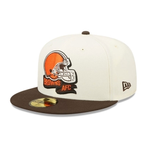 White New Era Cleveland Browns NFL Sideline 2022 Fitted Cap 59fifty | QRYN81975