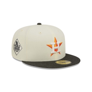 White New Era Houston Astros MLB Chrome Fitted Cap 59fifty | ATOM60528