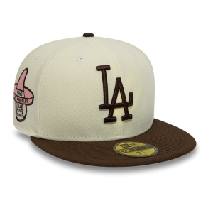 White New Era La Dodgers Fitted Cap 59fifty | TZSJ58916