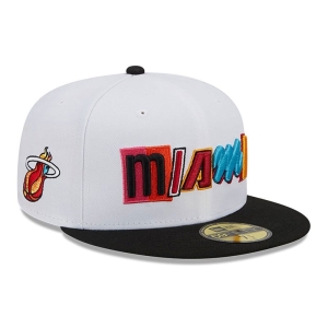 White New Era Miami Heat Authentics City Edition Fitted Cap 59fifty | GZHI06581