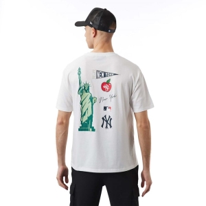 White New Era New York Yankees MLB City Graphic Oversized T-Shirt | ZMED36149