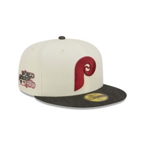 White New Era Philadelphia Phillies MLB Chrome Fitted Cap 59fifty | KTGS02198