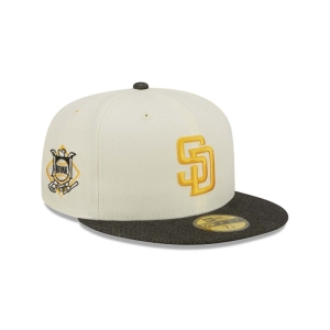 White New Era San Diego Padres MLB Chrome Fitted Cap 59fifty | DLBP97615