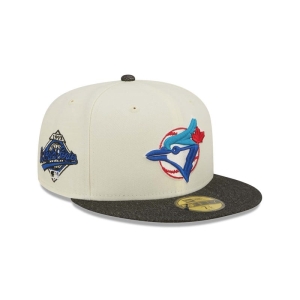 White New Era Toronto Jays MLB Chrome Fitted Cap 59fifty | YOMD03514