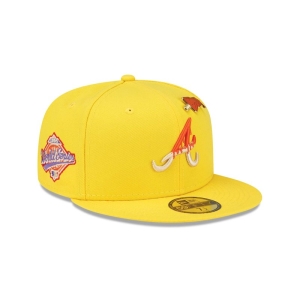 Yellow New Era Atlanta Braves Icy Pop Fitted Cap 59fifty | JBDV26914