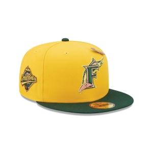 Yellow New Era Florida Marlins Back To School Fitted Cap 59fifty | WIKV82915