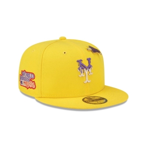 Yellow New Era New York Mets Icy Pop Fitted Cap 59fifty | VTUD28593