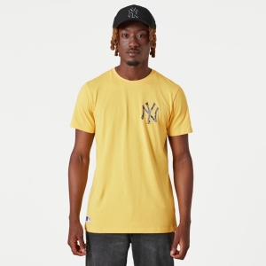 Yellow New Era New York Yankees MLB Team Logo T-Shirt | OKMY40786